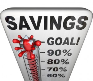 Savings Thermometer Measuring Money Nestegg Increase