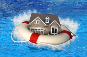 House With Life Preserver Crashing