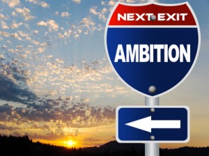 Ambition road sign