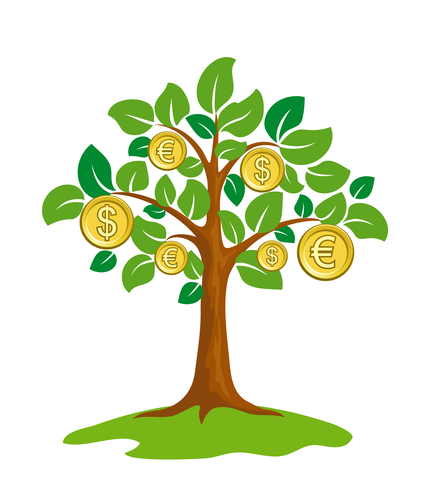 Money tree with coins. EPS8 vector.