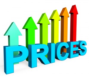 Prices Increase Showing Financial Report And Economy