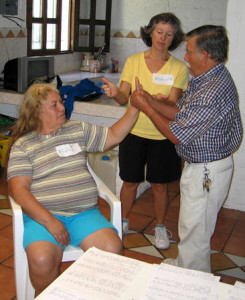 Akaisha teaching Thai massage in Mexico
