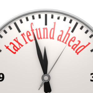 Tax refund ahead clock
