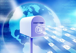 Conceptual image about electronic mail. How internet receive and sending email with mailbox.